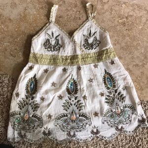 Hazel Ivory & Gold Lined Tank Size Small